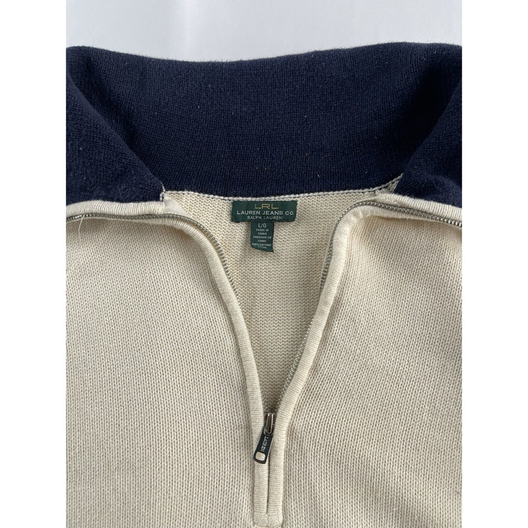Womens Ralph Lauren Tan Knitted Long Sleeve Turtle Neck L/g