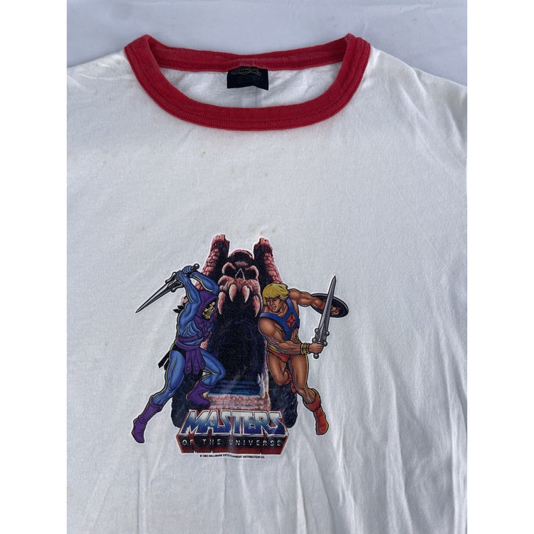 Mens Changes Basic “Masters Of The Universe” Graphic Red & White Tee Size L