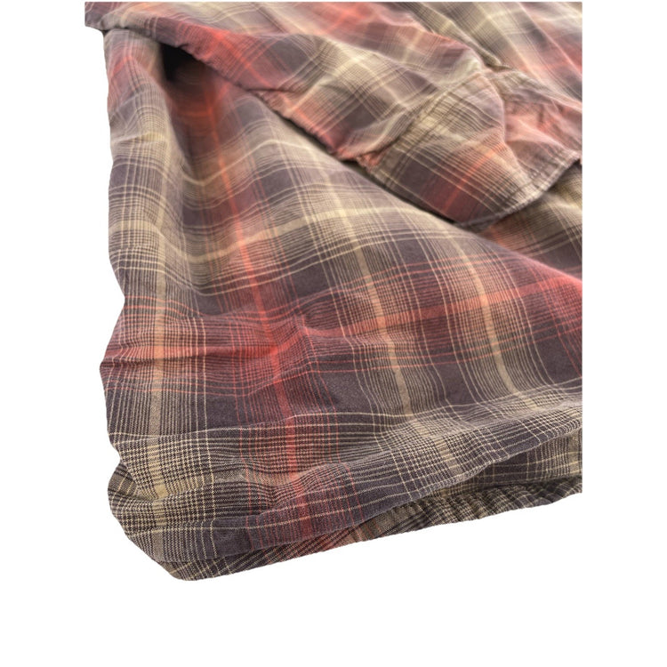 Mens Classic Relaxed Fit Multicolor Plaid Snap-Down Shirt Size 2Xl