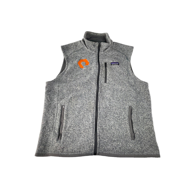 Mens Patagonia Gray Embroidered Better Sweater Full Zip Vest Size Large