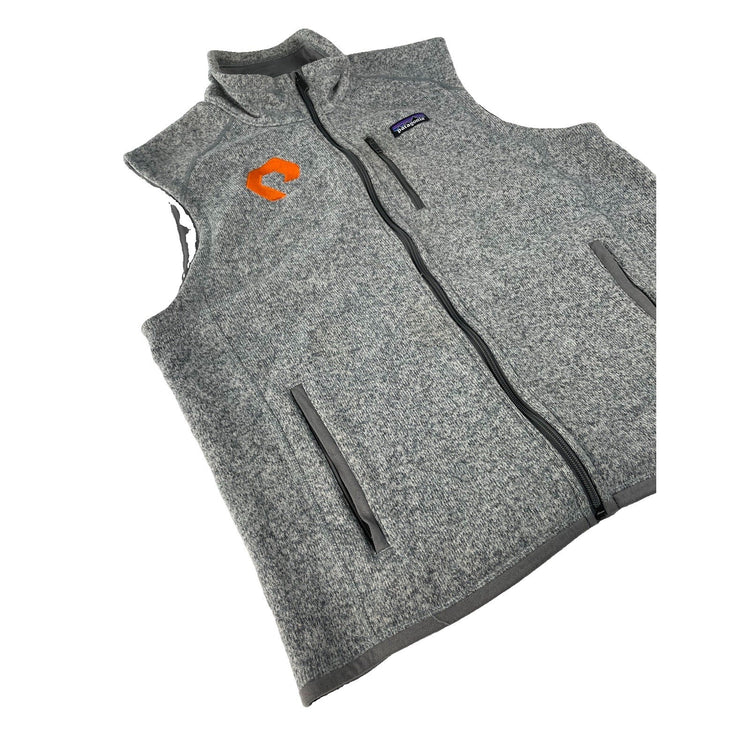Mens Patagonia Gray Embroidered Better Sweater Full Zip Vest Size Large