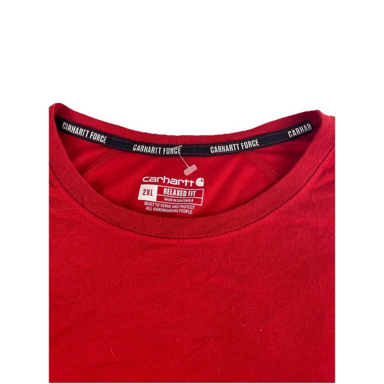 Mens Carhartt Basic Red Tee Size 2Xl Relaxed Fit
