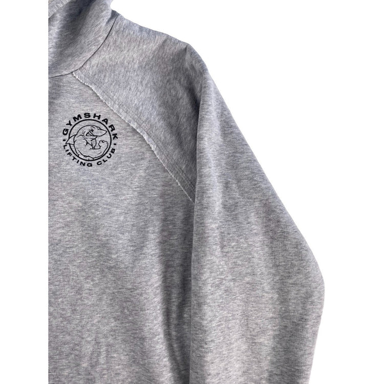 Mens Gymshark Heather Gray Raw Edge Lifting Club Pullover Hoodie Size S