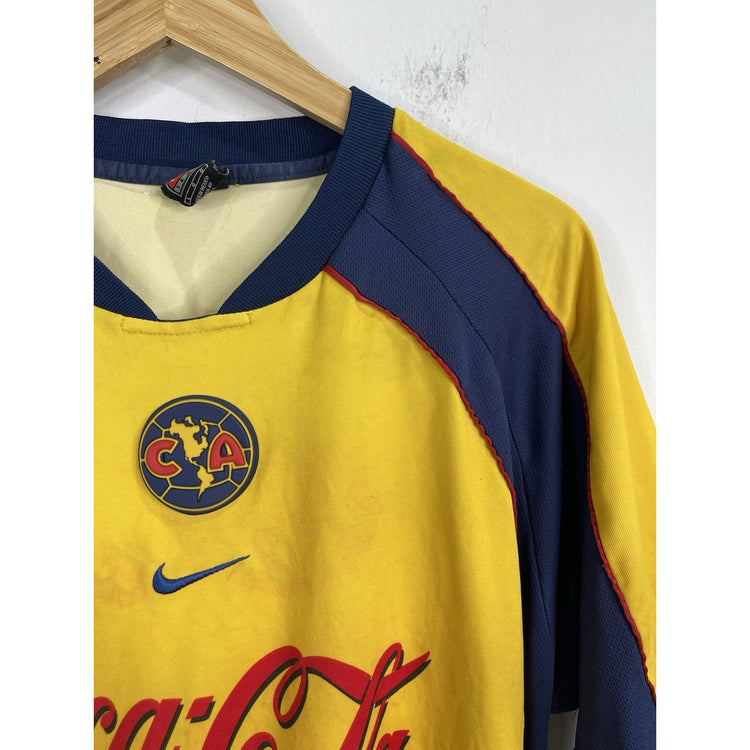 Adult Nike Team DRI-FIT Club America Yellow Short Sleeve Jersey Sz Large