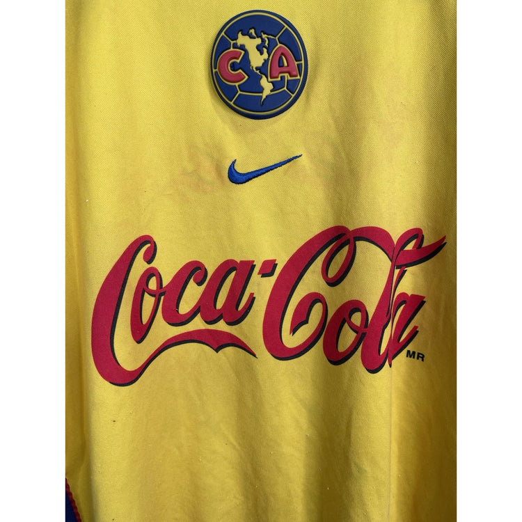 Adult Nike Team DRI-FIT Club America Yellow Short Sleeve Jersey Sz Large