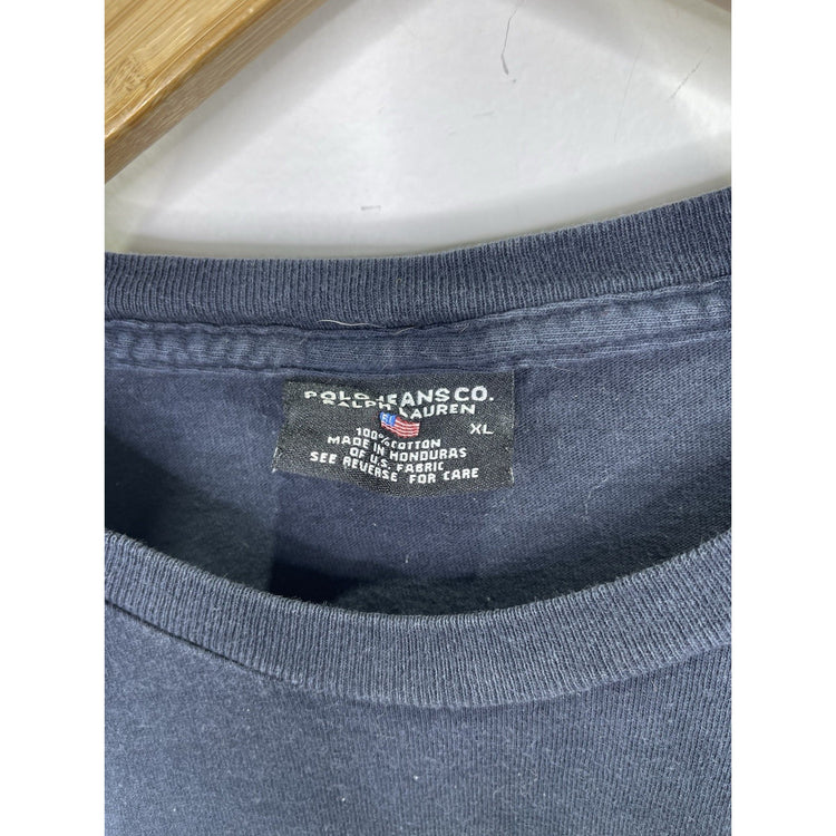 Men’s VTG Navy Blue Ralph Lauren Polo Jeans T Shirt Panthers NFL Design Sz XL