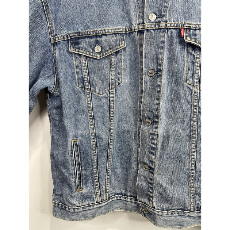 Men’s Vintage Levi Strauss & Co. Relaxed Light Blue Denim Trucker Jacket Sz 2XL