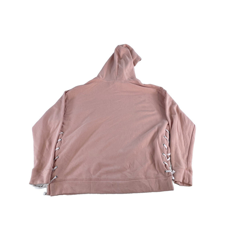 Womens Victoria's Secret PINK Side Lace-Up Pullover Hoodie Light Pink Size M