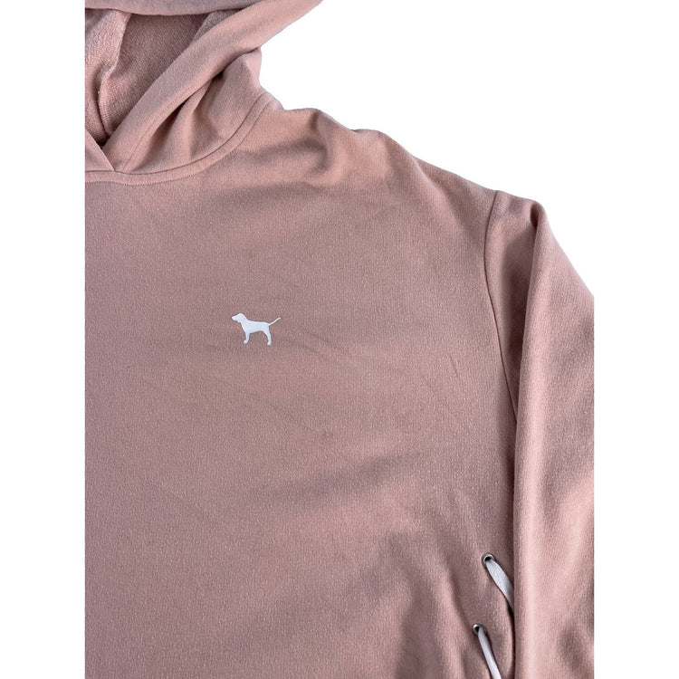 Womens Victoria's Secret PINK Side Lace-Up Pullover Hoodie Light Pink Size M