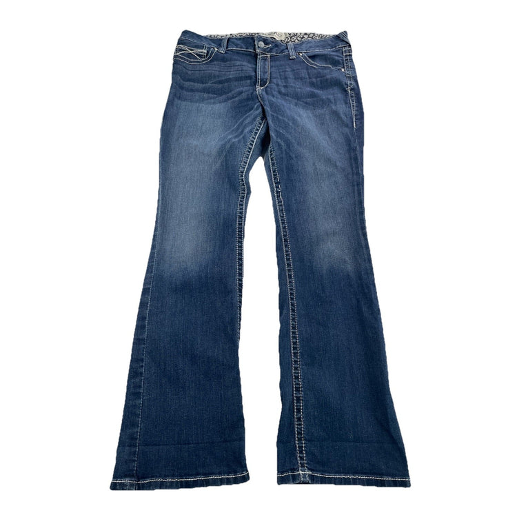 Women’s Ariat REAL Denim Low Rise Bootcut Blue Jeans Size 34r