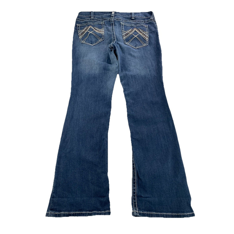 Women’s Ariat REAL Denim Low Rise Bootcut Blue Jeans Size 34r