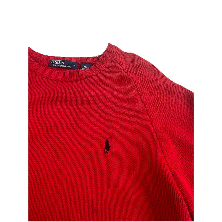 Men’s 2000 Polo Ralph Lauren Size L Color Red Knitted Sweatshirt