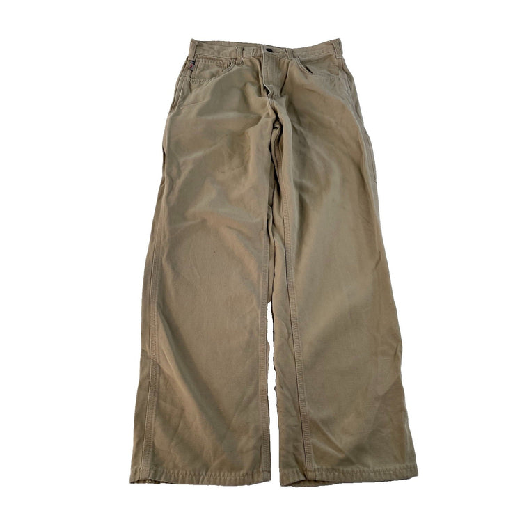 Mens Carhartt Loose Fit Utility Work Cargo Pants Tan-Brown Size 32x30