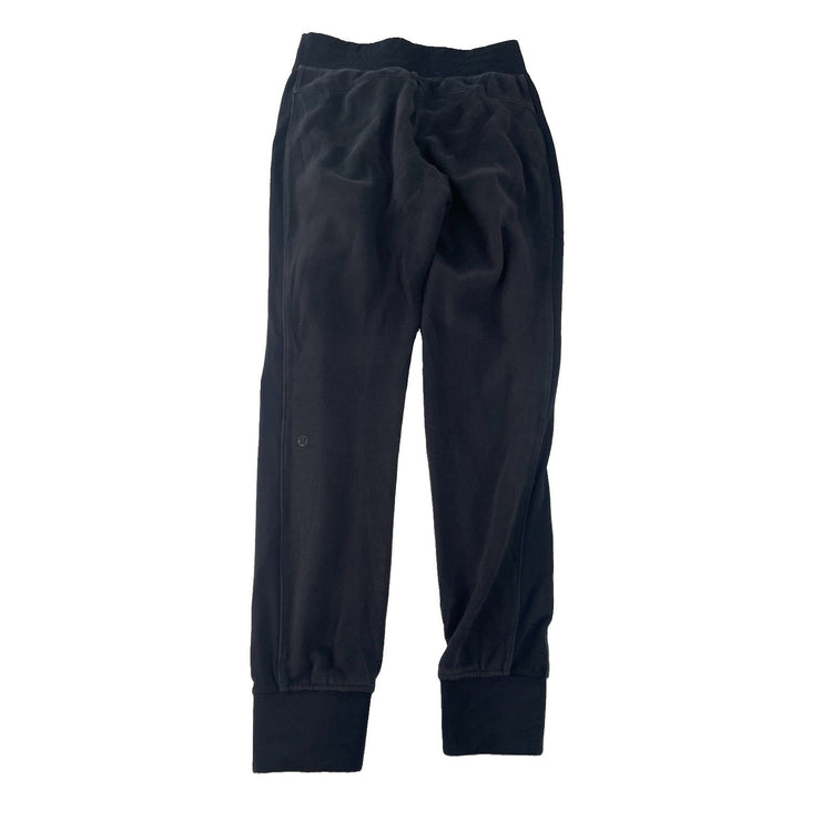 Womens Lululemon Black Scuba Fleece Lined Pocket Drawstring Joggers SIZE 4