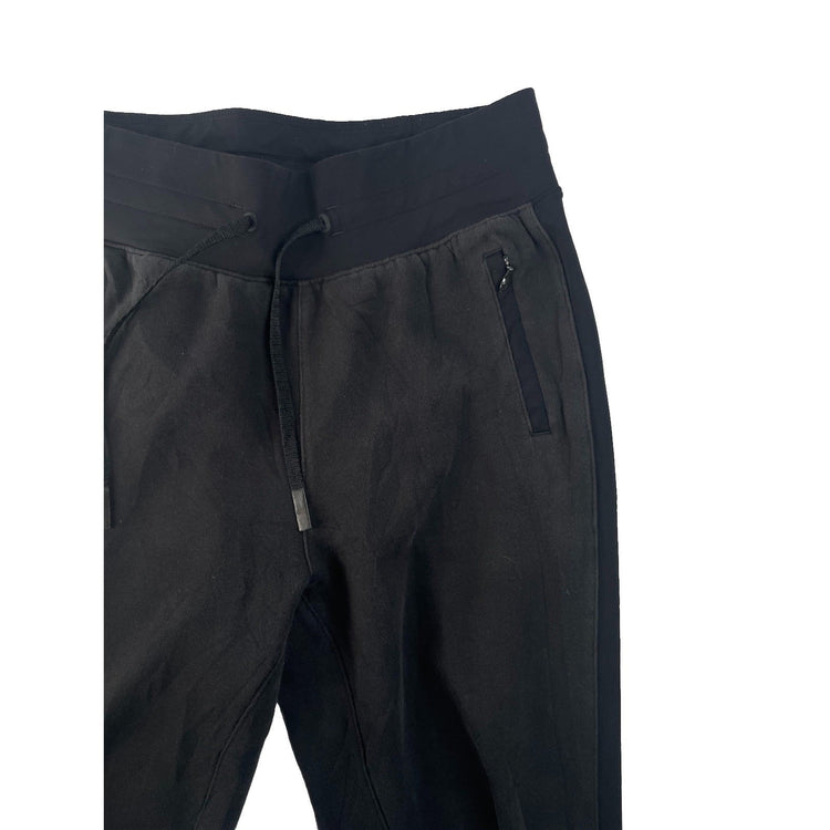 Womens Lululemon Black Scuba Fleece Lined Pocket Drawstring Joggers SIZE 4