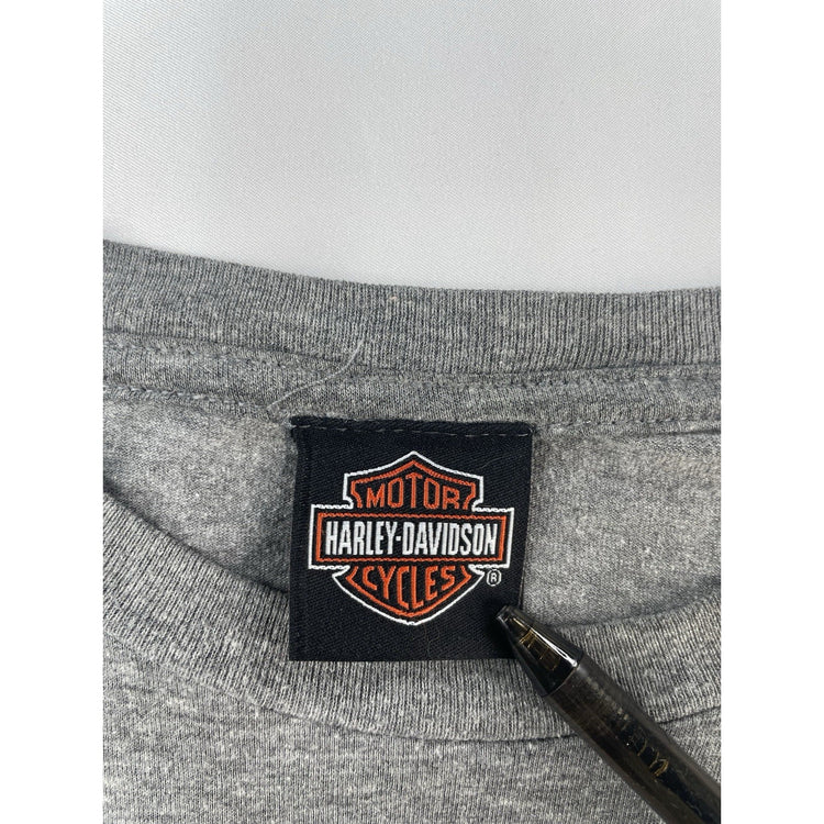 Mens Harley Davidson Motorcycle Graphic Basic Gray Tee Size M