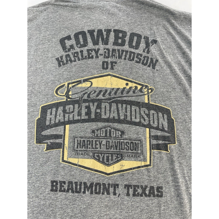 Mens Harley Davidson Motorcycle Graphic Basic Gray Tee Size M