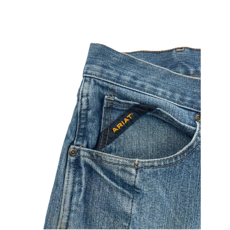 Mens Ariat REBAR M4 Relaxed Bootcut Blue Jeans Size 36/30