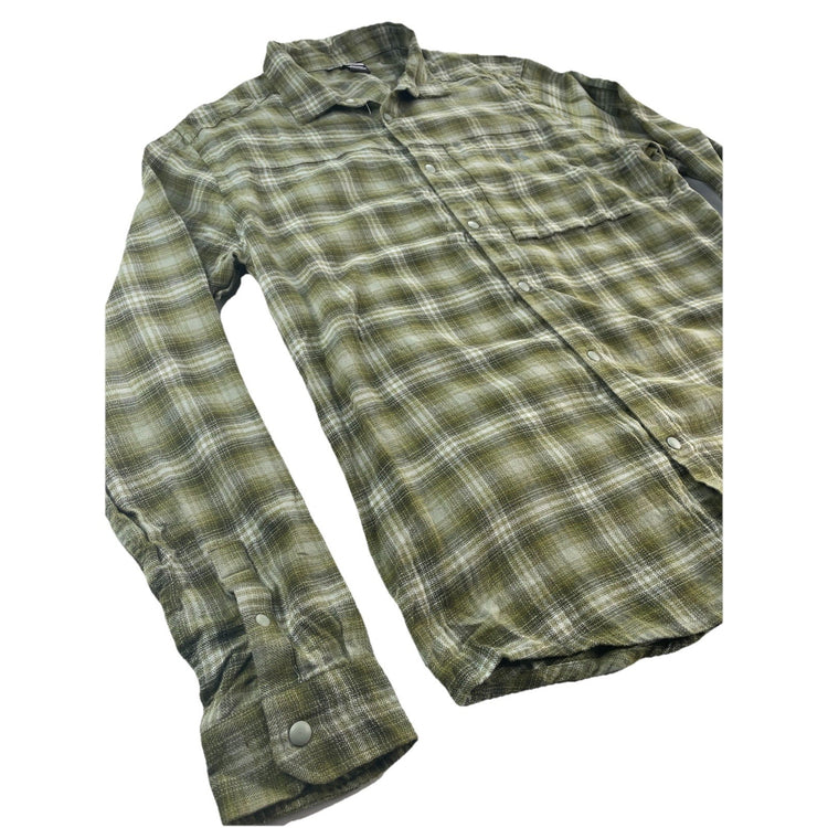 Mens Under Armour Flannel Green&White Plaid Longsleeve SnapDown Shirt Size Xxl