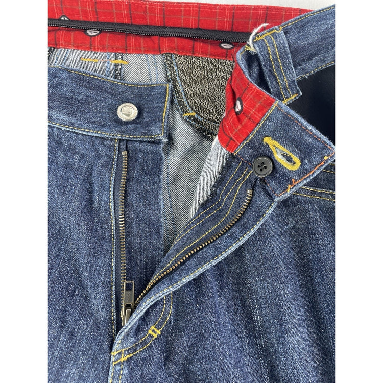 Mens Icon Moto Heavy-duty Motorcycle Baggy Blue Jeans Size 40x