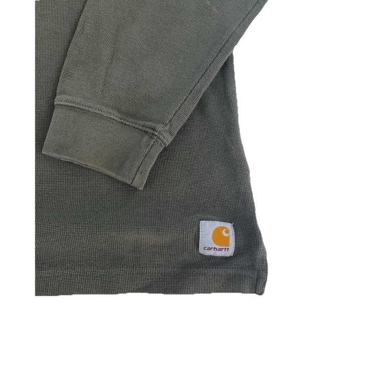 Mens Carhartt Moss Green Knitted Longsleeve Vintage Graphic Sweatshirt Size L
