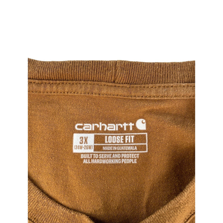 Mens Carhartt Clay Brown Loose Fit Short Sleeve Pocket T Shirt Size 3X