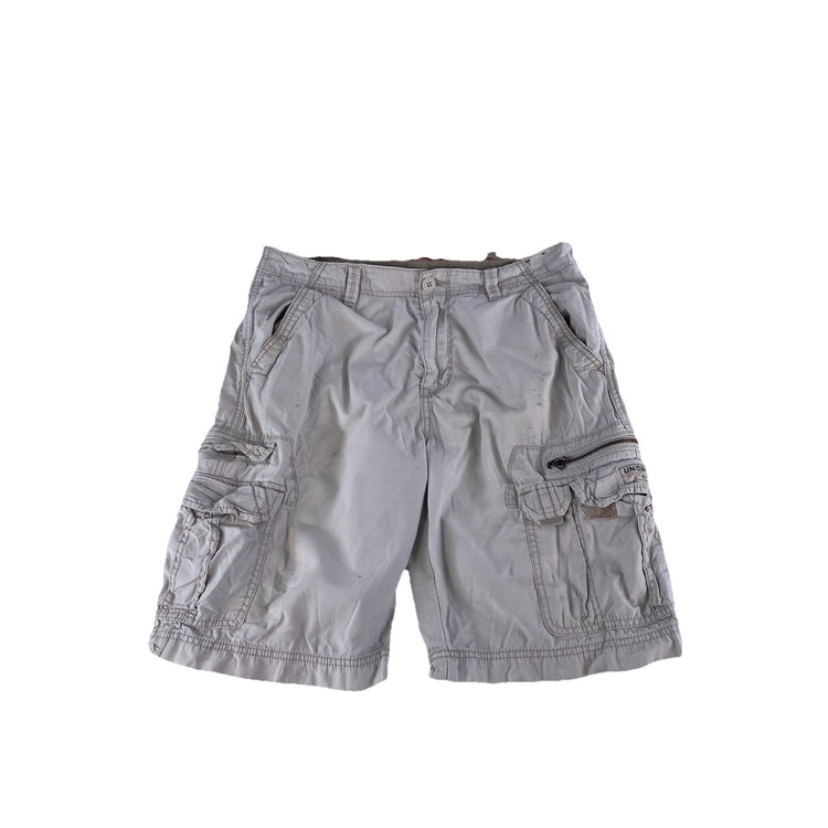 Men’s Unionbay Beige Cotton Utility Multi-Pocket Cargo Shorts Size 34