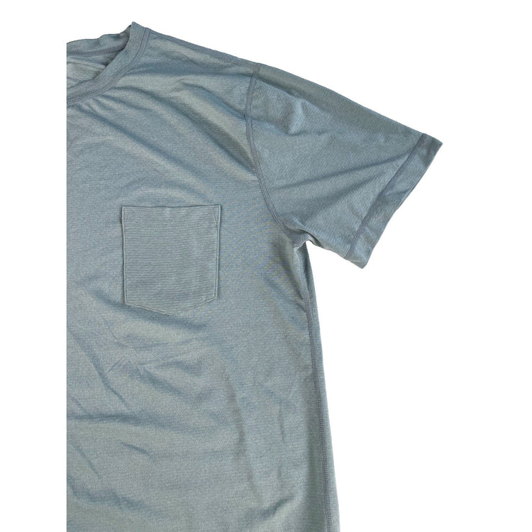 Men Vuori Sage Light Green Heathered Tradewind Performance Pocket T-Shirt Size L