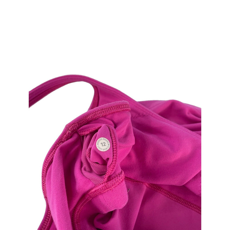 Womens Lululemon Magenta Pink Scoop Neck Sports Bra Size 12