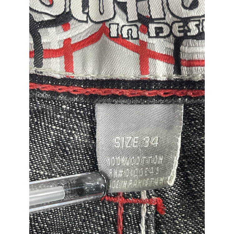 Evolution In Design Y2K Black Denim Jean Shorts Size 34