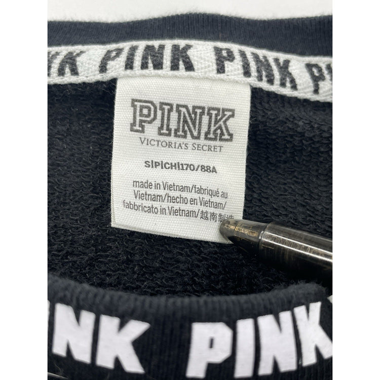 Womens Victoria’s Secret PINK Black Crewneck Pullover Size Small