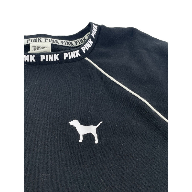 Womens Victoria’s Secret PINK Black Crewneck Pullover Size Small