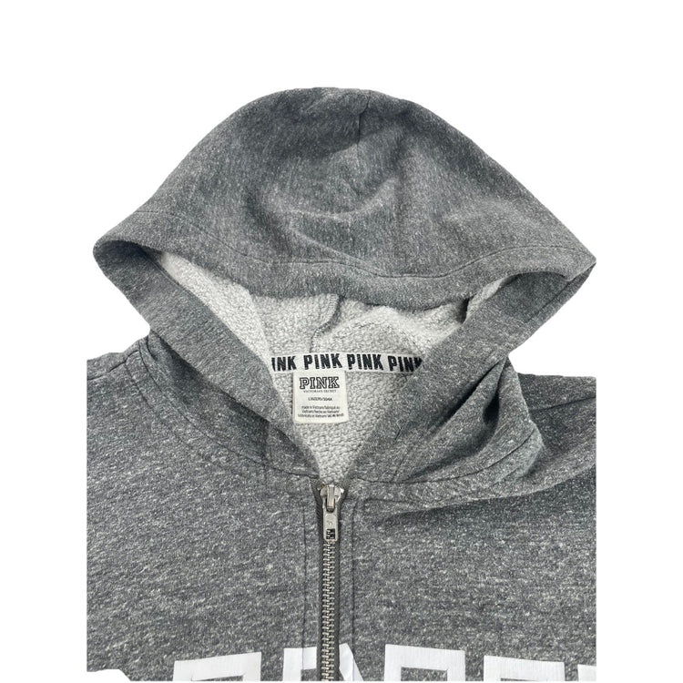 Women’s Victoria’s Secret PINK Grey Zip-Up Hoodie Size L