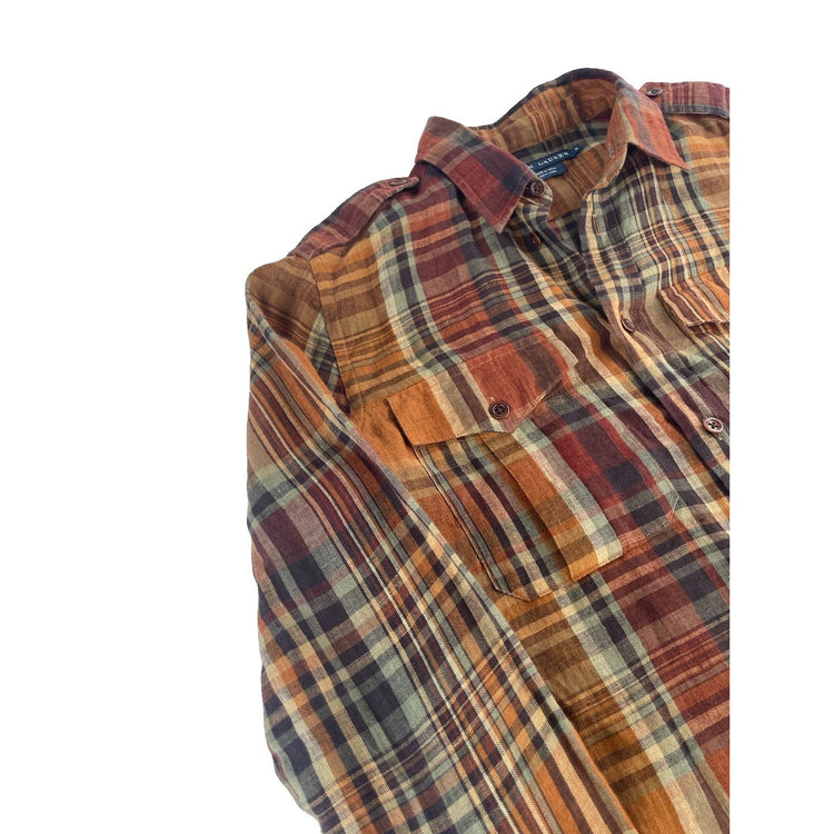 Mens Ralph Lauren Multicolor Buttondown Shirt Plaid Pattern Size 8
