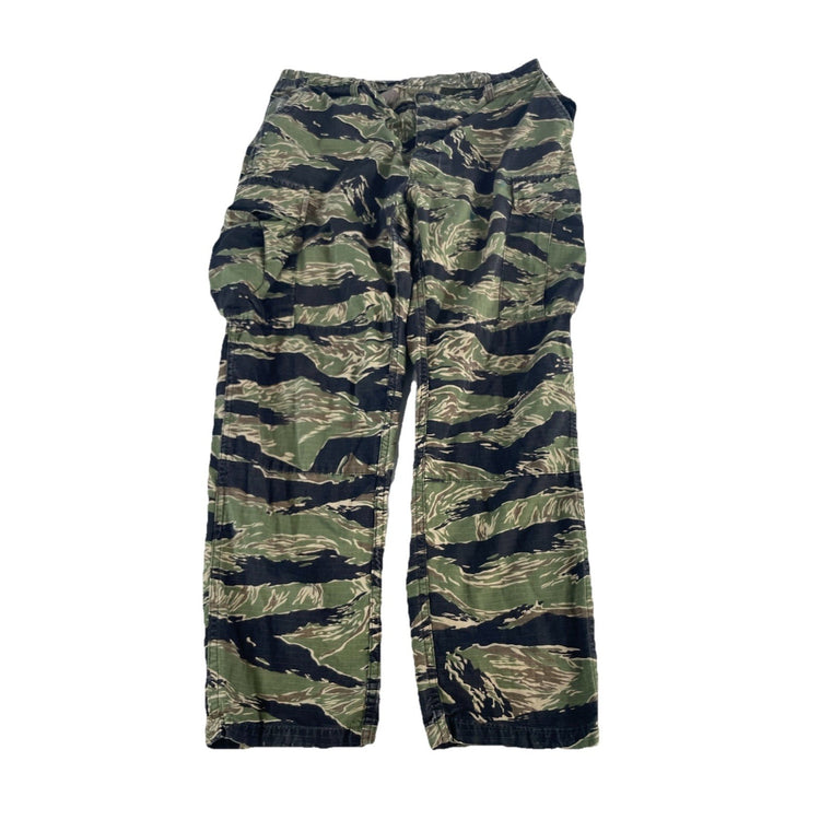 Mens Military Cargo Pants Classic Tiger Stripe Camo Pattern Size 35x29 1/2.