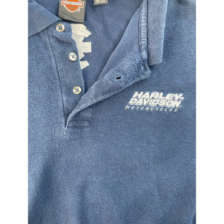 Mens Harley-Davidson Polo Shirt Navy Wilkins H-D Barre VT Embroidery Size Xl