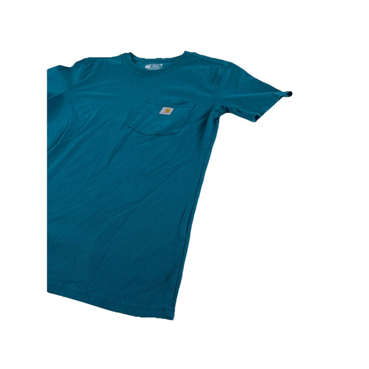 Mens Carhartt Loose Fit Turquoise Solid T-Shiet Size Small