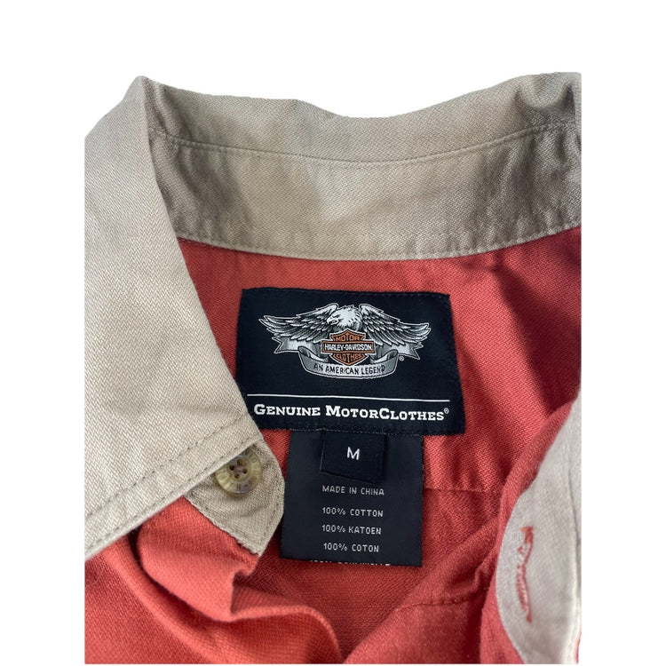 Mens Harley Davidson Classic Multicolor ButtonUp Biker Shirt Size M