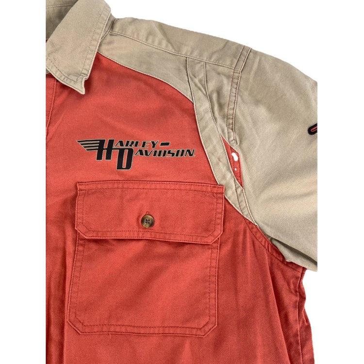 Mens Harley Davidson Classic Multicolor ButtonUp Biker Shirt Size M