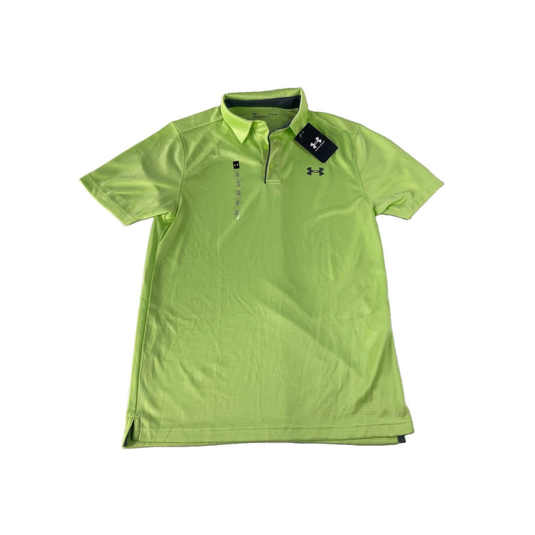 Mens Under Armour Green Dri Fit Collared T Shirt Size Small