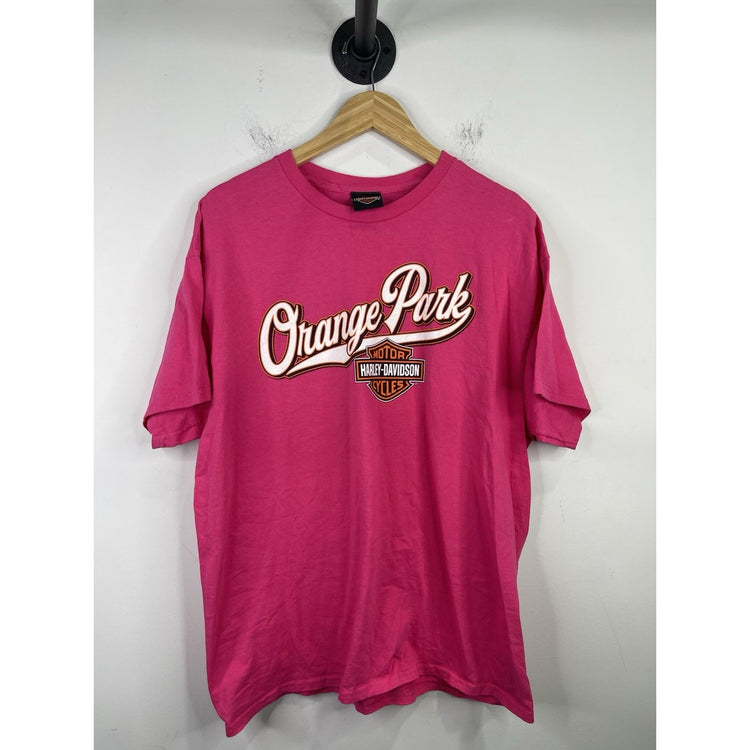 Harley Davidson Cycles Orange Park Florida Pink T-shirt Size XL