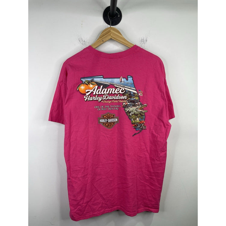 Harley Davidson Cycles Orange Park Florida Pink T-shirt Size XL