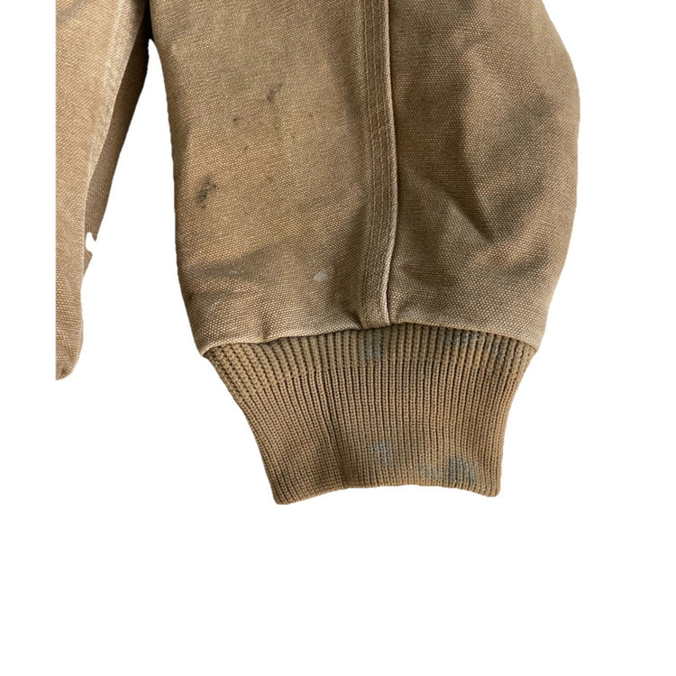 Mens Carhartt DuckCanvas Thermal QuiltLined Active Tan Khaki Jacket Size M