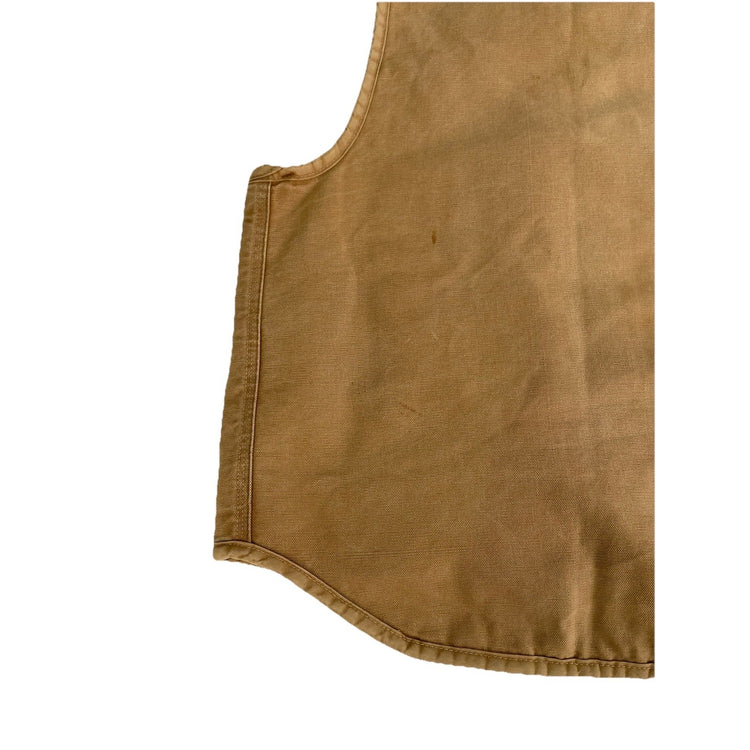 Mens Carhartt Brown Sherpa Lined Full Zip Vest Size Xl