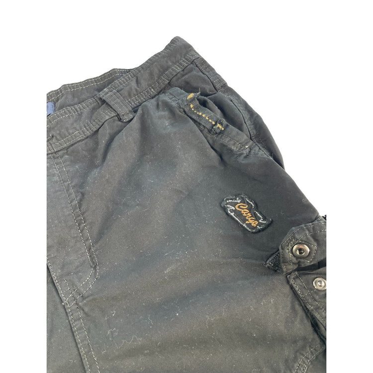 Mens Ochenta Multi Pocket Black Utility Cargo Shorts Size 34