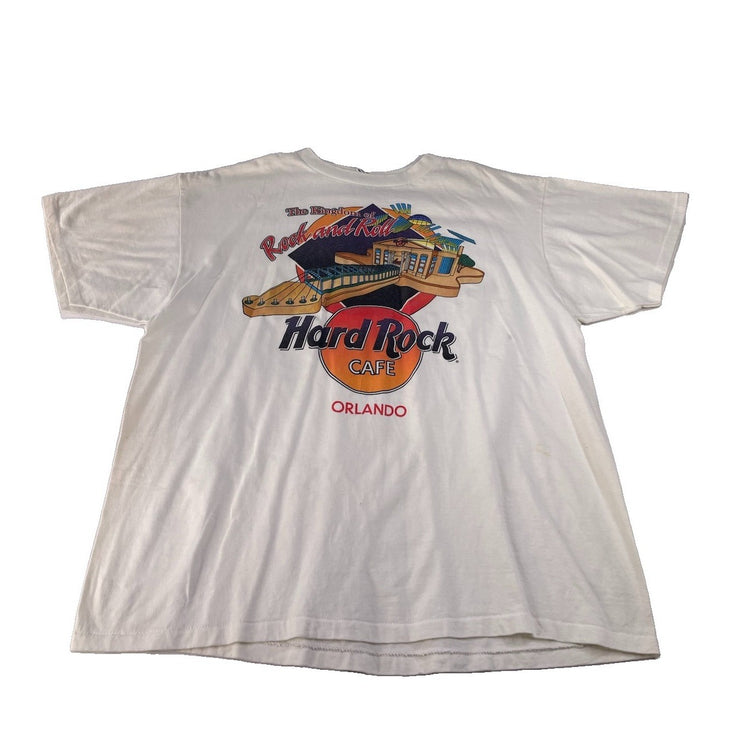 Mens Hard Rock Cafe Orlando White Graphic T Shirt Size XL