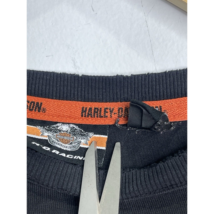 Vintage Y2K Men’s Harley Davidson Racing Orange Long Sleeve Size Large