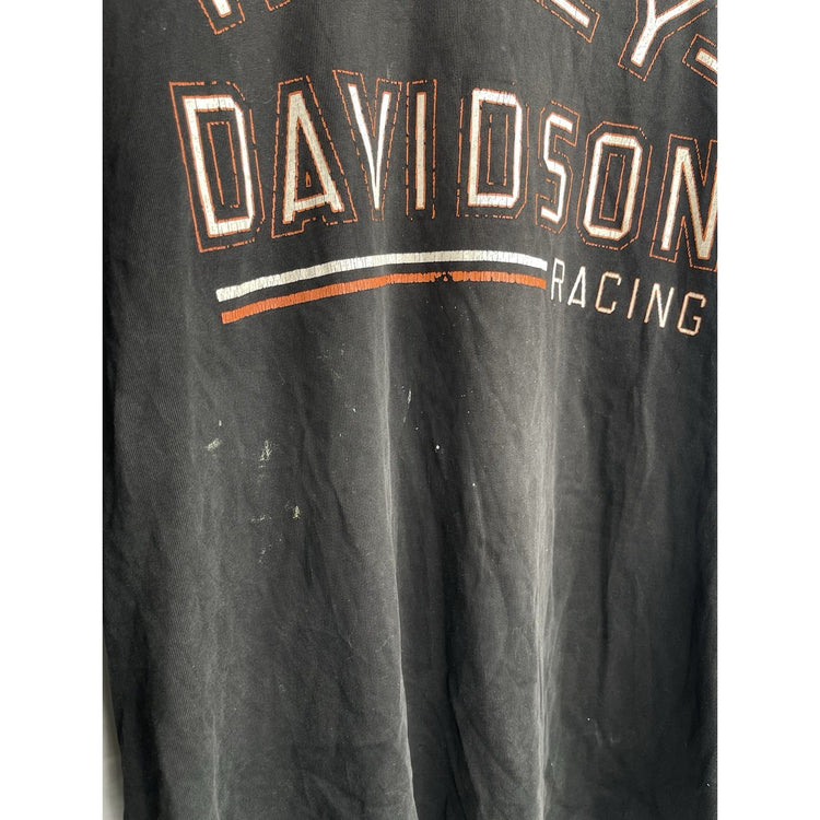 Vintage Y2K Men’s Harley Davidson Racing Orange Long Sleeve Size Large