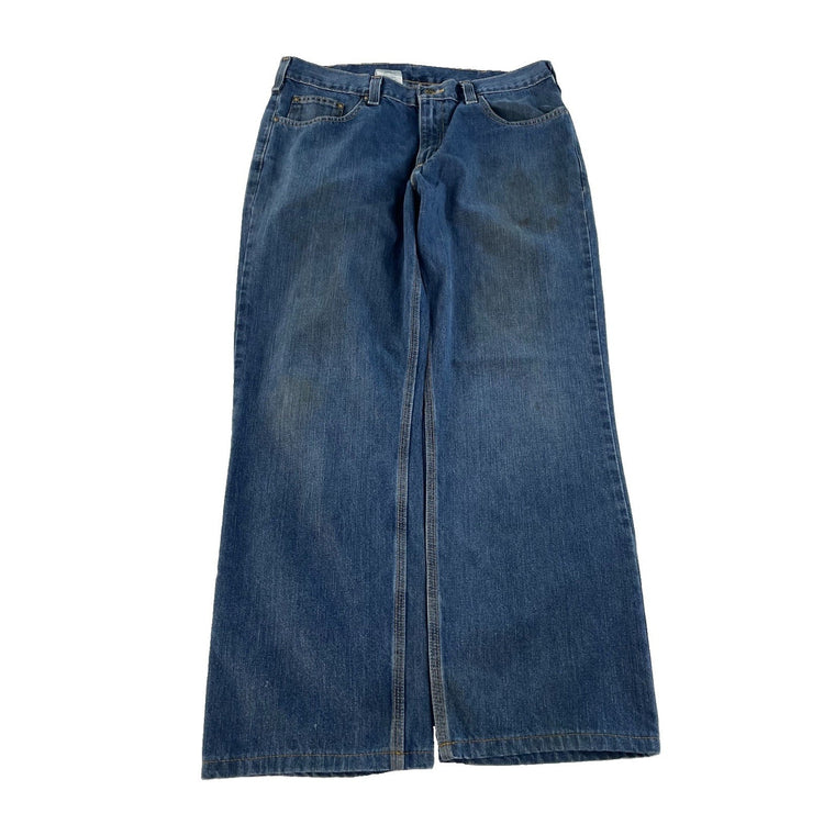 Men's Carhartt Relaxed Fit Wide-Leg Blue Denim Jeans Size 34x30