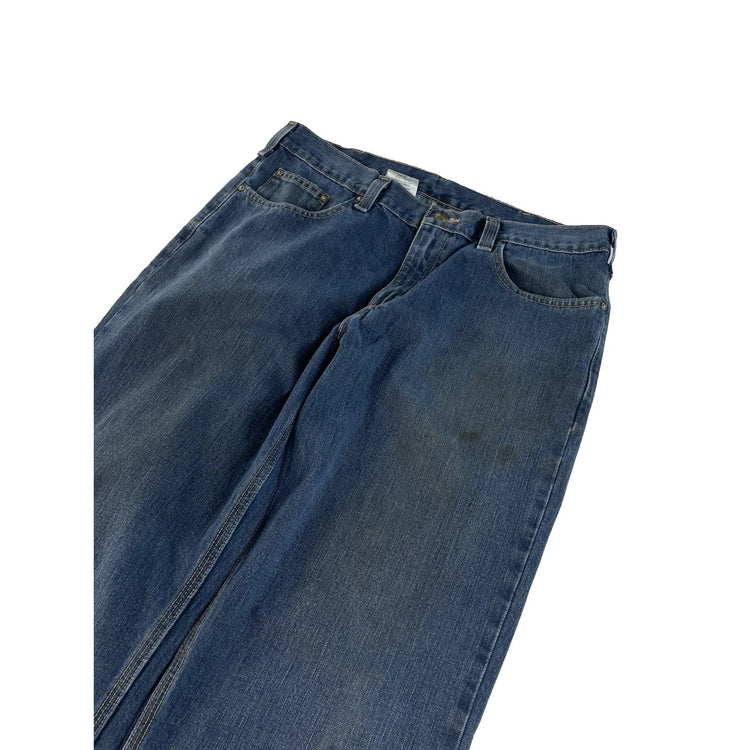 Men's Carhartt Relaxed Fit Wide-Leg Blue Denim Jeans Size 34x30